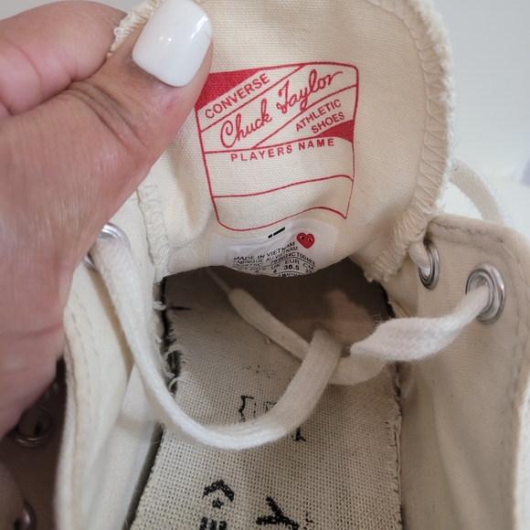 CDG Converse Multi Heart Low White Size 36.5 Chuck Taylor 70 CDG Play 162975C - Picture 14 of 15